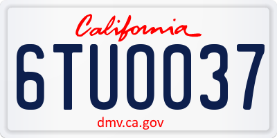 CA license plate 6TUO037