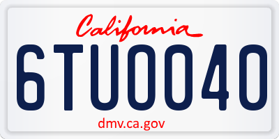 CA license plate 6TUO040