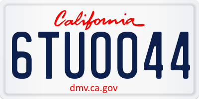CA license plate 6TUO044