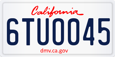 CA license plate 6TUO045