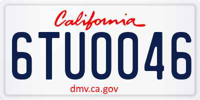 CA license plate 6TUO046