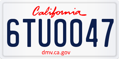 CA license plate 6TUO047