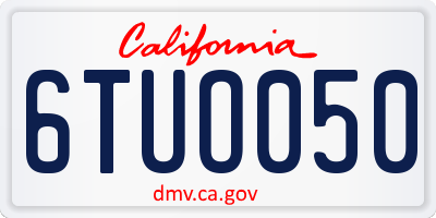CA license plate 6TUO050