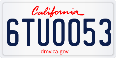 CA license plate 6TUO053
