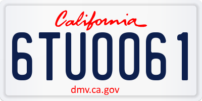 CA license plate 6TUO061