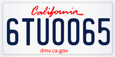 CA license plate 6TUO065