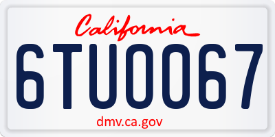 CA license plate 6TUO067