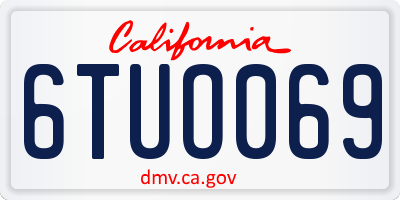 CA license plate 6TUO069