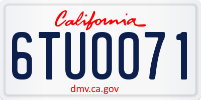 CA license plate 6TUO071