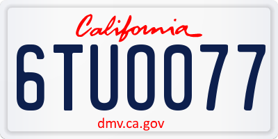 CA license plate 6TUO077