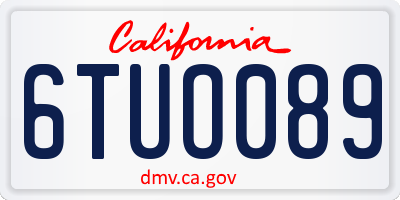 CA license plate 6TUO089