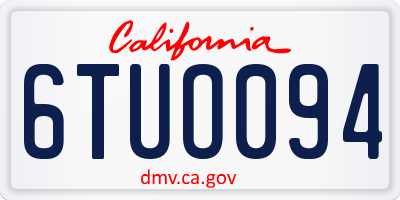 CA license plate 6TUO094