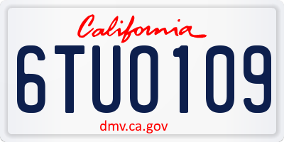 CA license plate 6TUO109