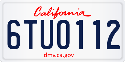 CA license plate 6TUO112