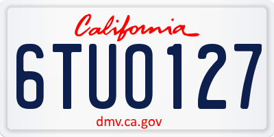 CA license plate 6TUO127
