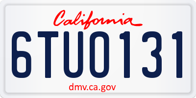CA license plate 6TUO131