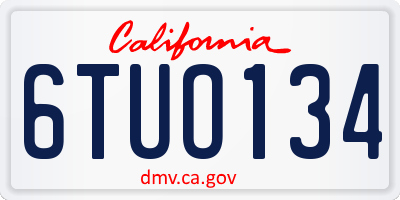 CA license plate 6TUO134