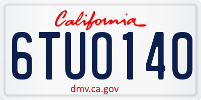 CA license plate 6TUO140