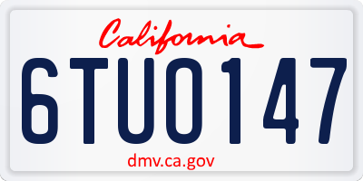 CA license plate 6TUO147