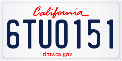 CA license plate 6TUO151