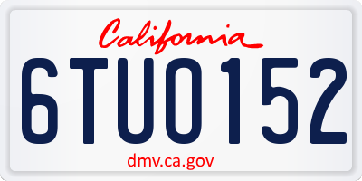 CA license plate 6TUO152