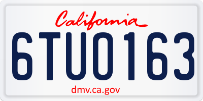CA license plate 6TUO163