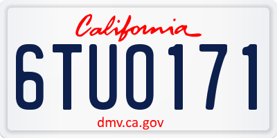CA license plate 6TUO171