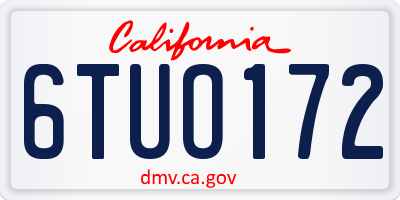 CA license plate 6TUO172