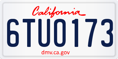 CA license plate 6TUO173