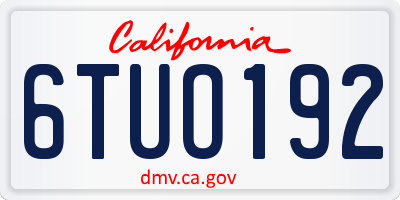 CA license plate 6TUO192