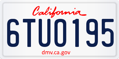 CA license plate 6TUO195