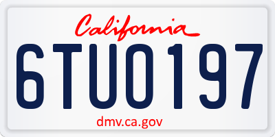 CA license plate 6TUO197