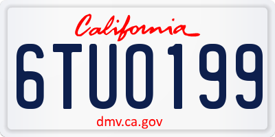 CA license plate 6TUO199
