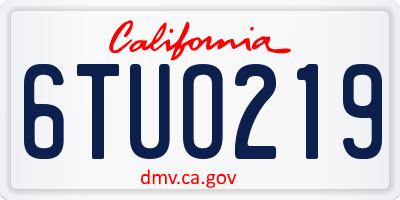 CA license plate 6TUO219