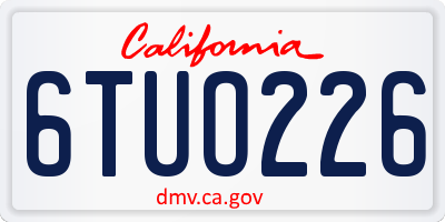 CA license plate 6TUO226