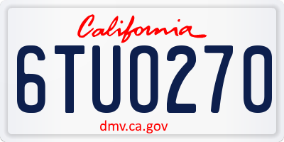 CA license plate 6TUO270