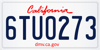CA license plate 6TUO273