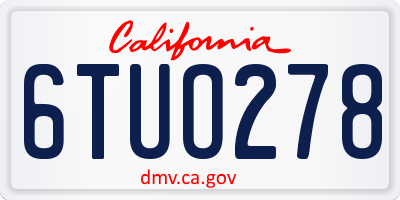 CA license plate 6TUO278
