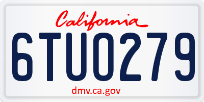 CA license plate 6TUO279