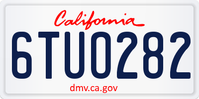 CA license plate 6TUO282