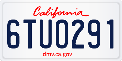 CA license plate 6TUO291