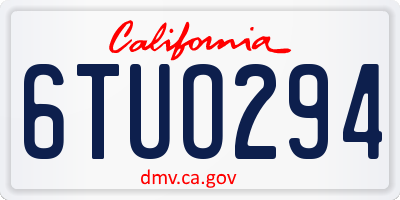 CA license plate 6TUO294