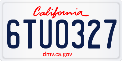 CA license plate 6TUO327
