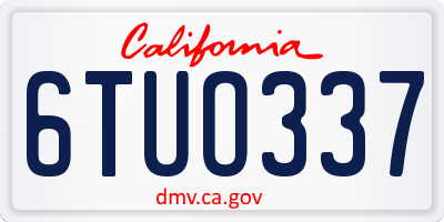 CA license plate 6TUO337