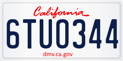 CA license plate 6TUO344