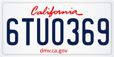 CA license plate 6TUO369