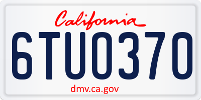 CA license plate 6TUO370