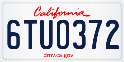 CA license plate 6TUO372