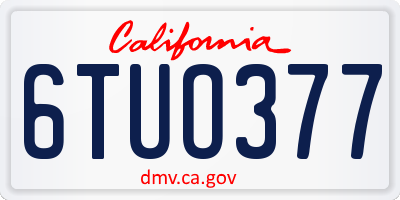 CA license plate 6TUO377