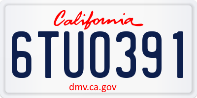 CA license plate 6TUO391